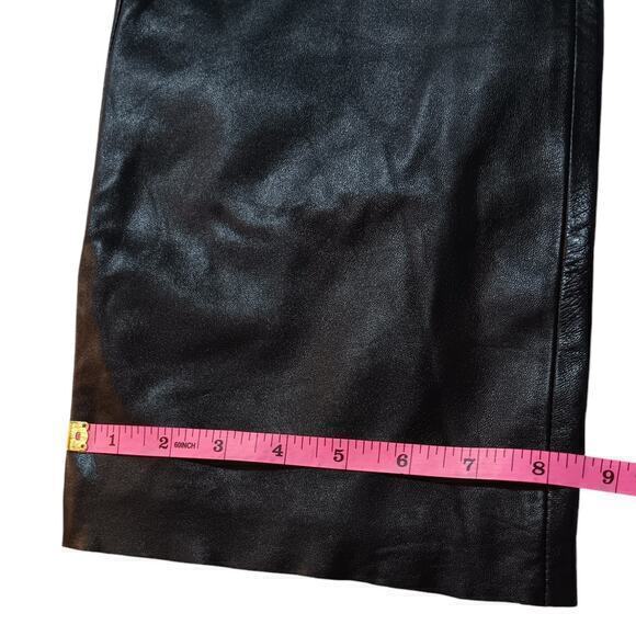 VINTAGE MARGARET GODFREY Moto Leather Pants FLAWED Read Description Size 6 Black - Picture 9 of 10